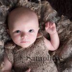 Professional Newborn Photographer Horsham awake boy brown knit Samphire Photography
