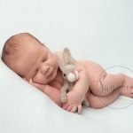 Woodland Maternity and Newborn Session studio portrait baby boy sleeping felted bunny Samphire Photography