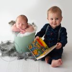 Woodland Maternity and Newborn Session studio portrait baby boy sleeping brothers Samphire Photography