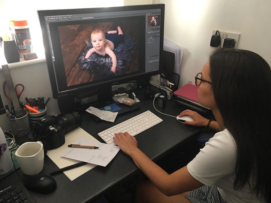 photographic work experience west sussex editing digital image Samphire Photography