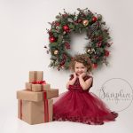 Christmas Portraits Sussex girl classy christmas colour wreath presents west sussex