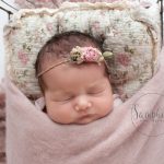 newborn baby shoot studio portrait pink floral