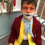 boy dressed as Mr Fox for World Book Day