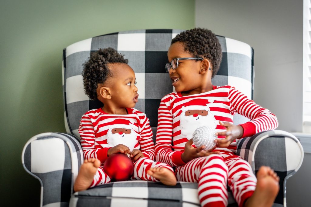 brothers in Christmas pyjamas tips for taking great Christmas photos