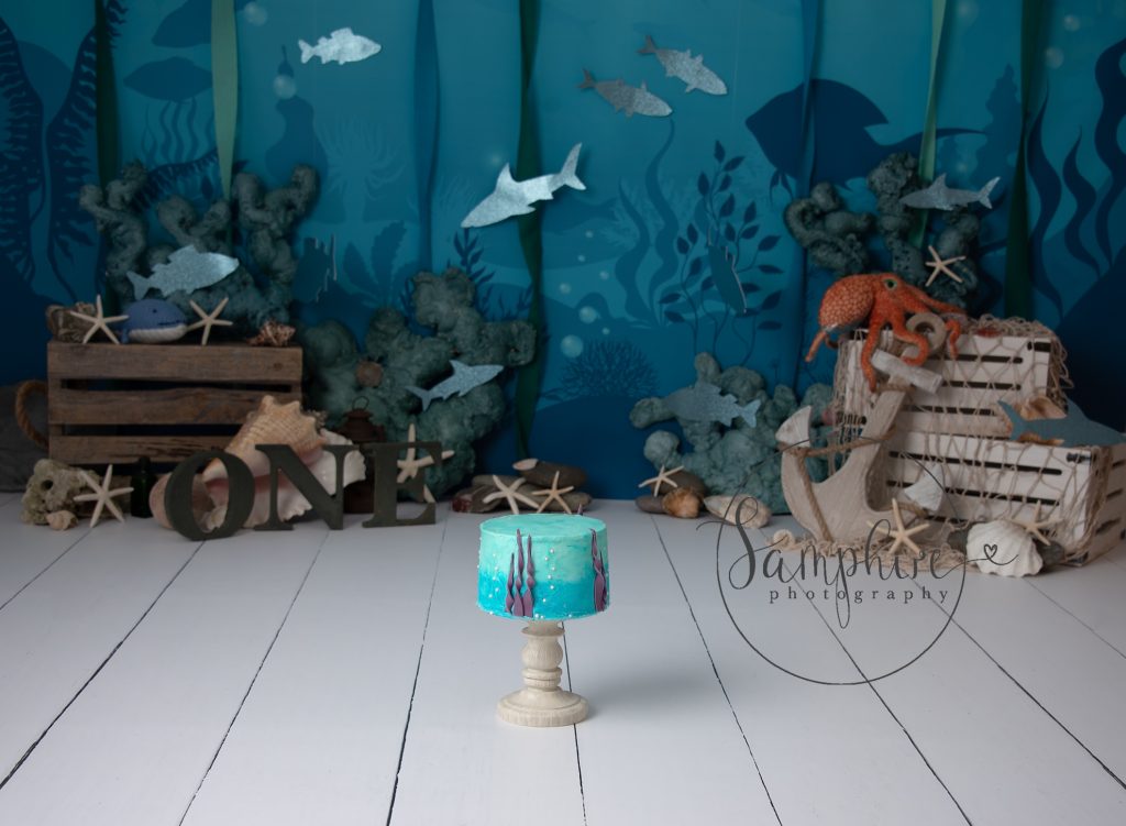 Under the sea cake smash for first birthday
