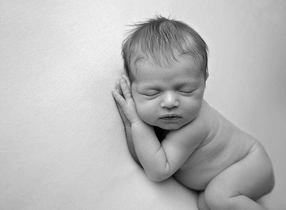 Black and white portrait by newborn photographer Worthing Samphire Photography Sussex