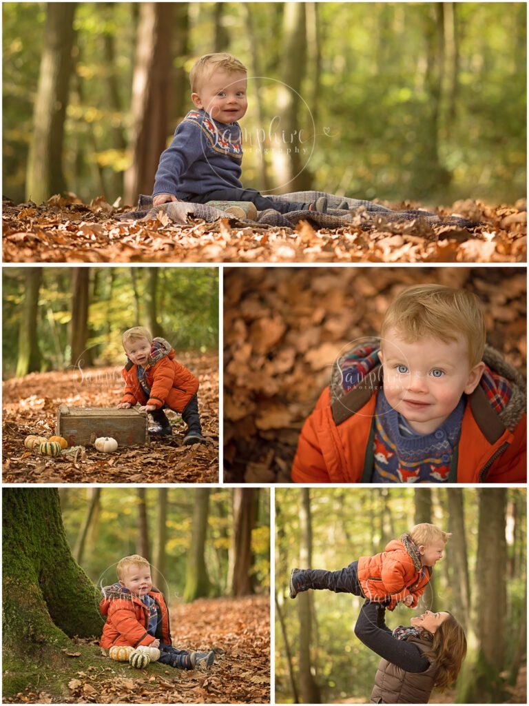 Samphire Photography autumn leaves family sitter location Horsham pumpkins