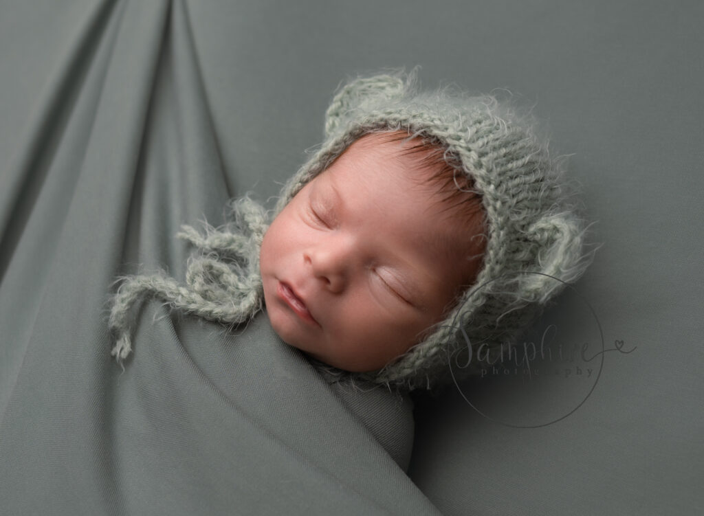 Newborn care safety first photoshoot